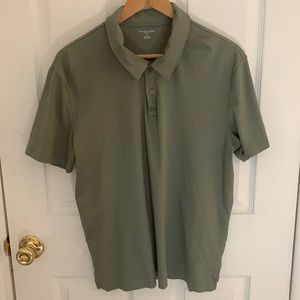 Saks Fifth Avenue Olive Polo Shirt Mens Size Large